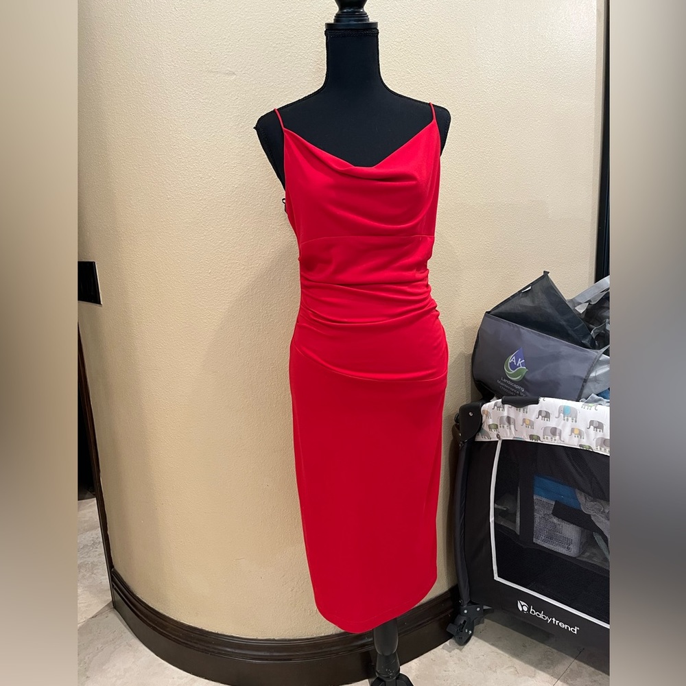 Gorgeous red long spaghetti strap BeSmart dress
